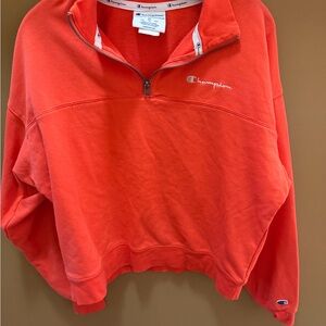 Champion Coral Half-Zip Turtleneck Sweatshirt